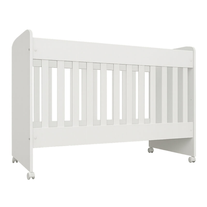 Κρεβατάκι με Ροδάκια 60x120cm Πάρης White