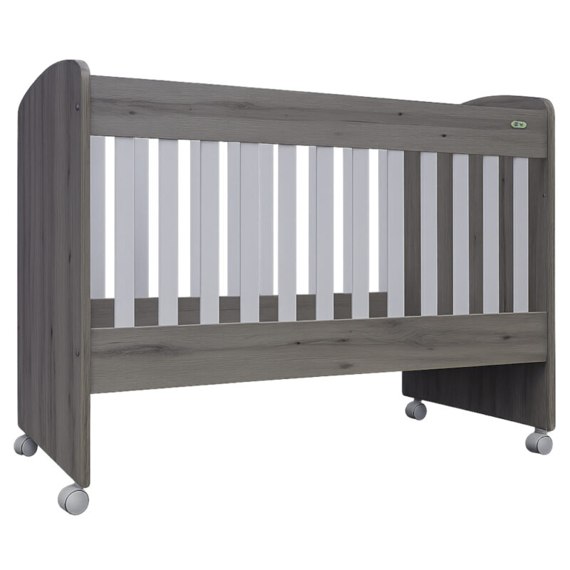 Κρεβατάκι με Ροδάκια 60x120cm Πάρης Λευκό Κέδρος