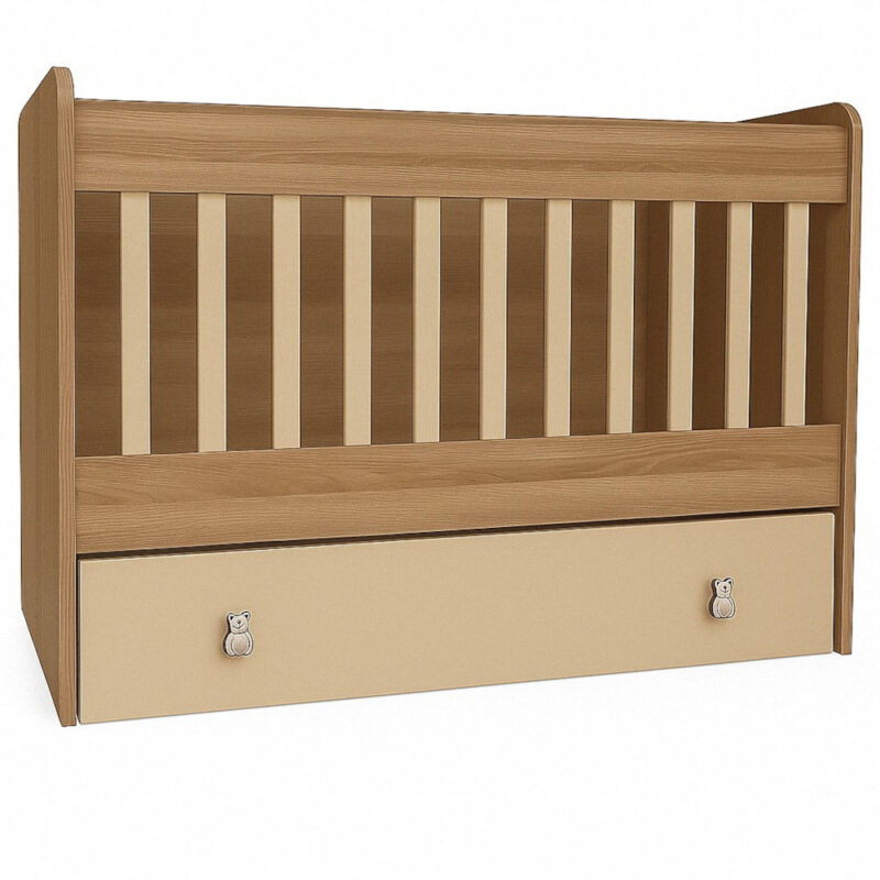 Κρεβατάκι με Λίκνισμα 60x120cm Ήρα Σημύδα-Κρεμ