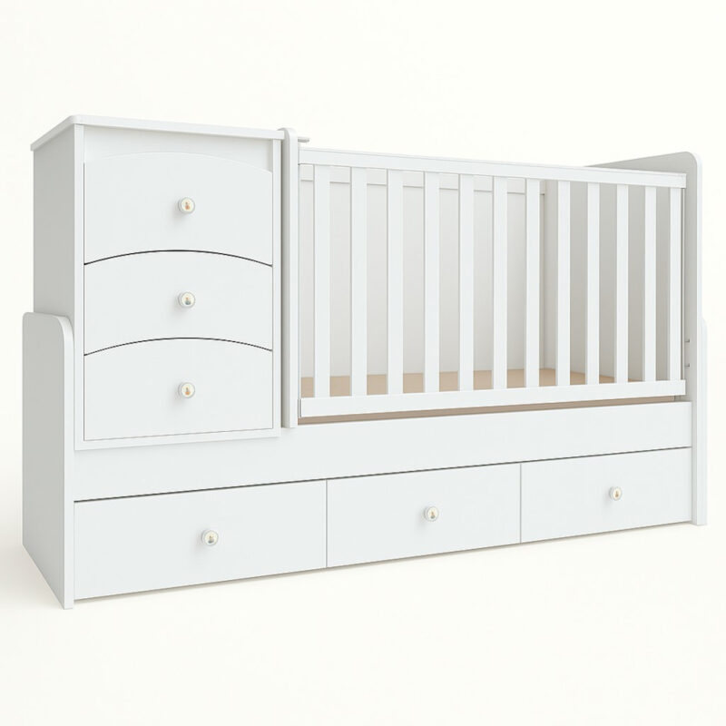 Πολυμορφική Κούνια-Κρεβάτι 80x195cm Μορφέας White (ΔΩΡΟ ΣΤΡΩΜΑ)