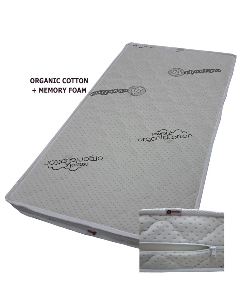 Στρώμα Κούνιας Memory Foam Αφρός Organic Cotton 70x180x18cm