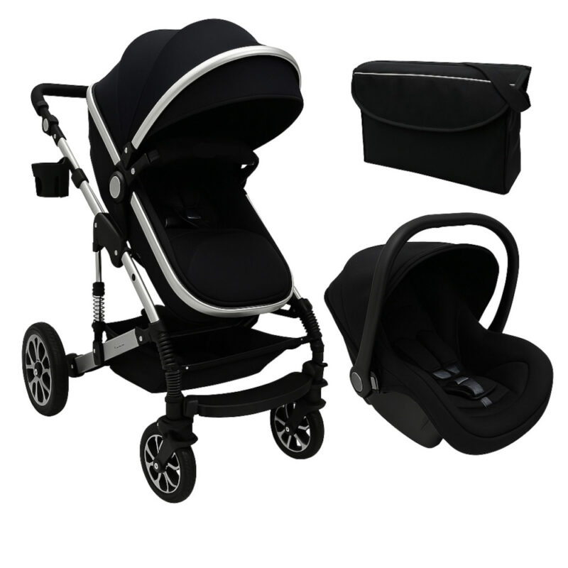 Πολυκαρότσι Μετατρεπόμενο 3σε1 με Car Seat 0-13kg Nesna Black 2025