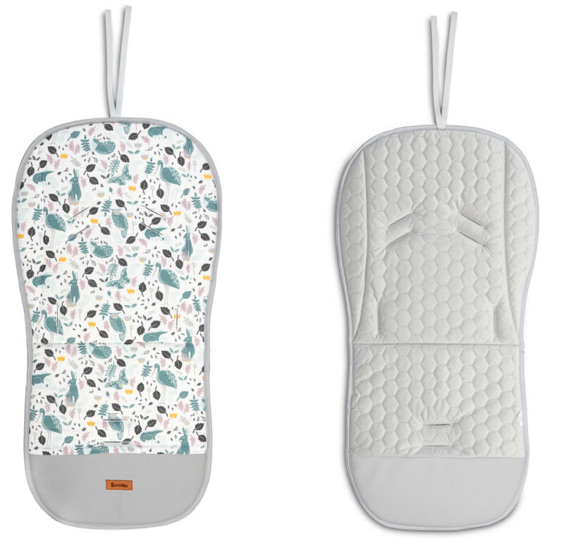 Κάλυμμα Καροτσιού με Υποδοχές Sensillo Velvet Grey Animals