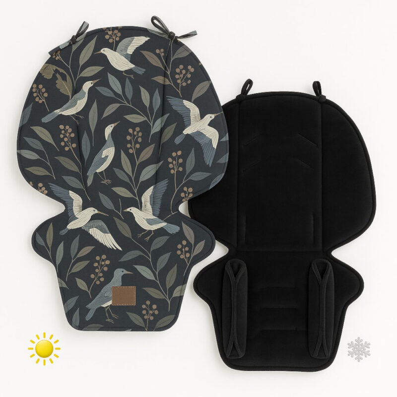 Στρώμα Καροτσιού 2 Όψεων με Επωμίδες Black Birds