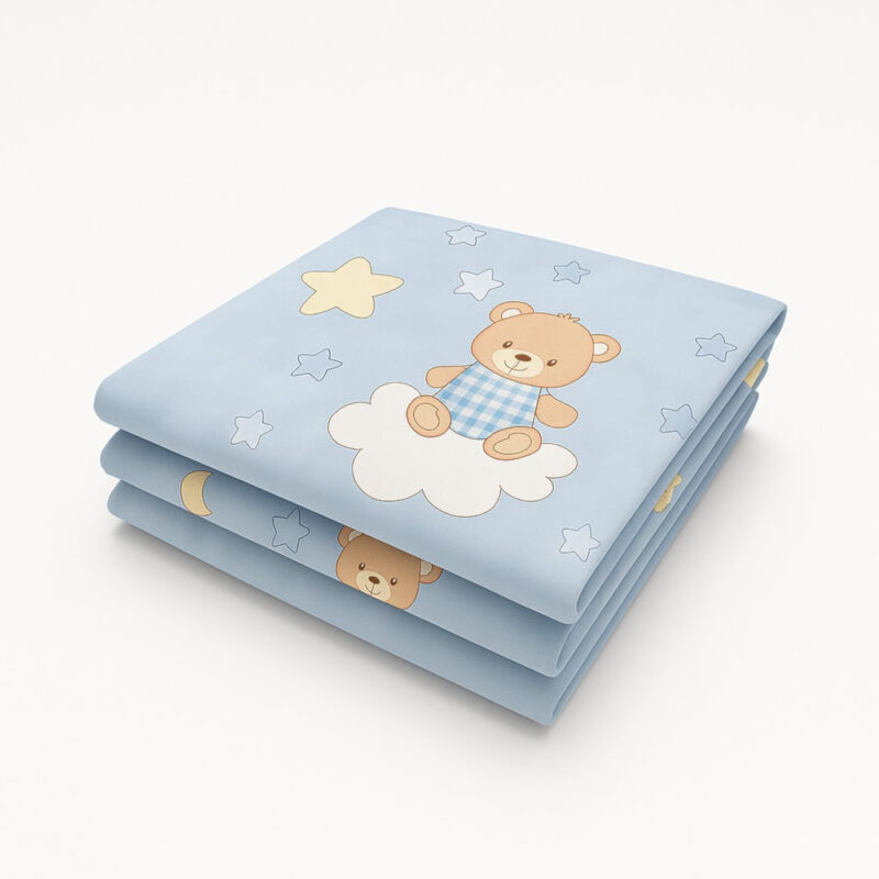 Παπλωματοθήκη 110x150cm Blue Bear Stars