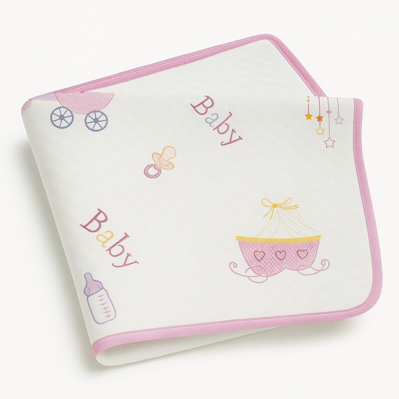 Κουβέρτα 117x145cm Πικέ Pink Stroller