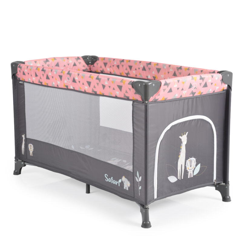 Παρκοκρέβατο 1 Επιπέδου Safari Moni Pink