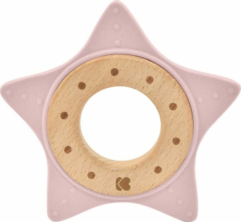 Μασητικό από Ξύλο & Σιλικόνη Star Kikka boo Pink